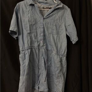 Dollhouse Light Blue Lightweight Jean Romper- M
